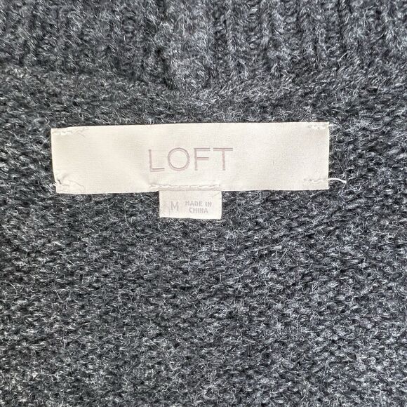 Loft Wool Alpaca Blend Open Long Duster Cardigan Sweater Vest Sz M - Picture 5 of 7